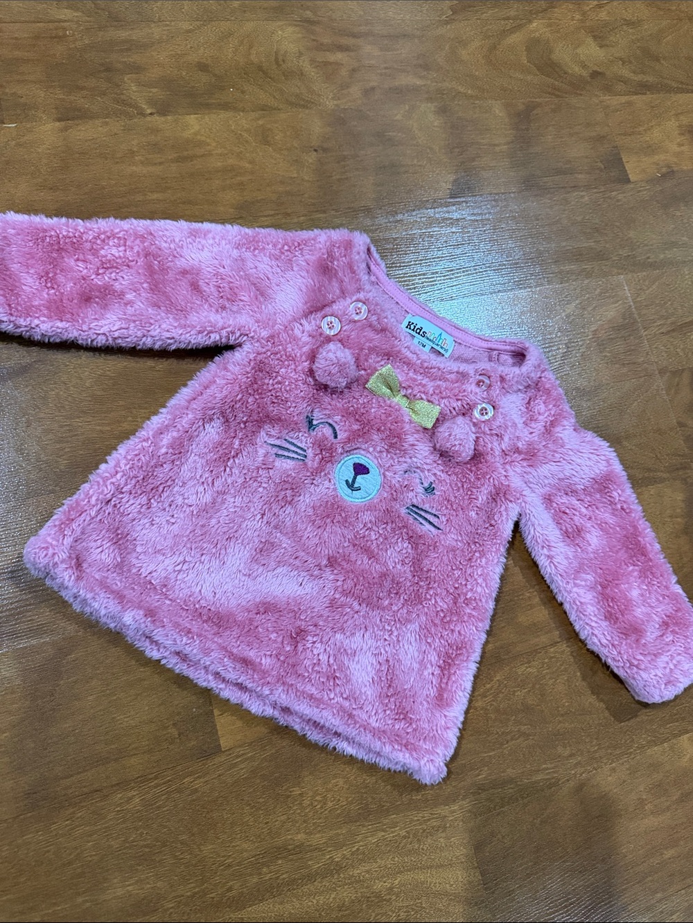 Kids Headquarters Pink Plush Bear Outfit with Gold Bow